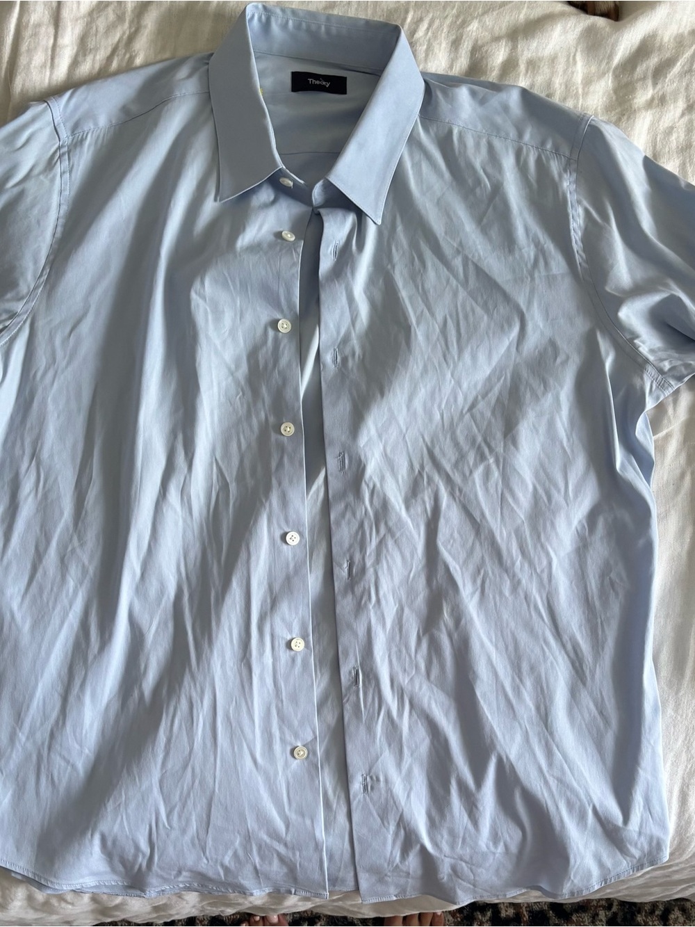 Theory Men's Pale Blue Button-Down Dress Shirt